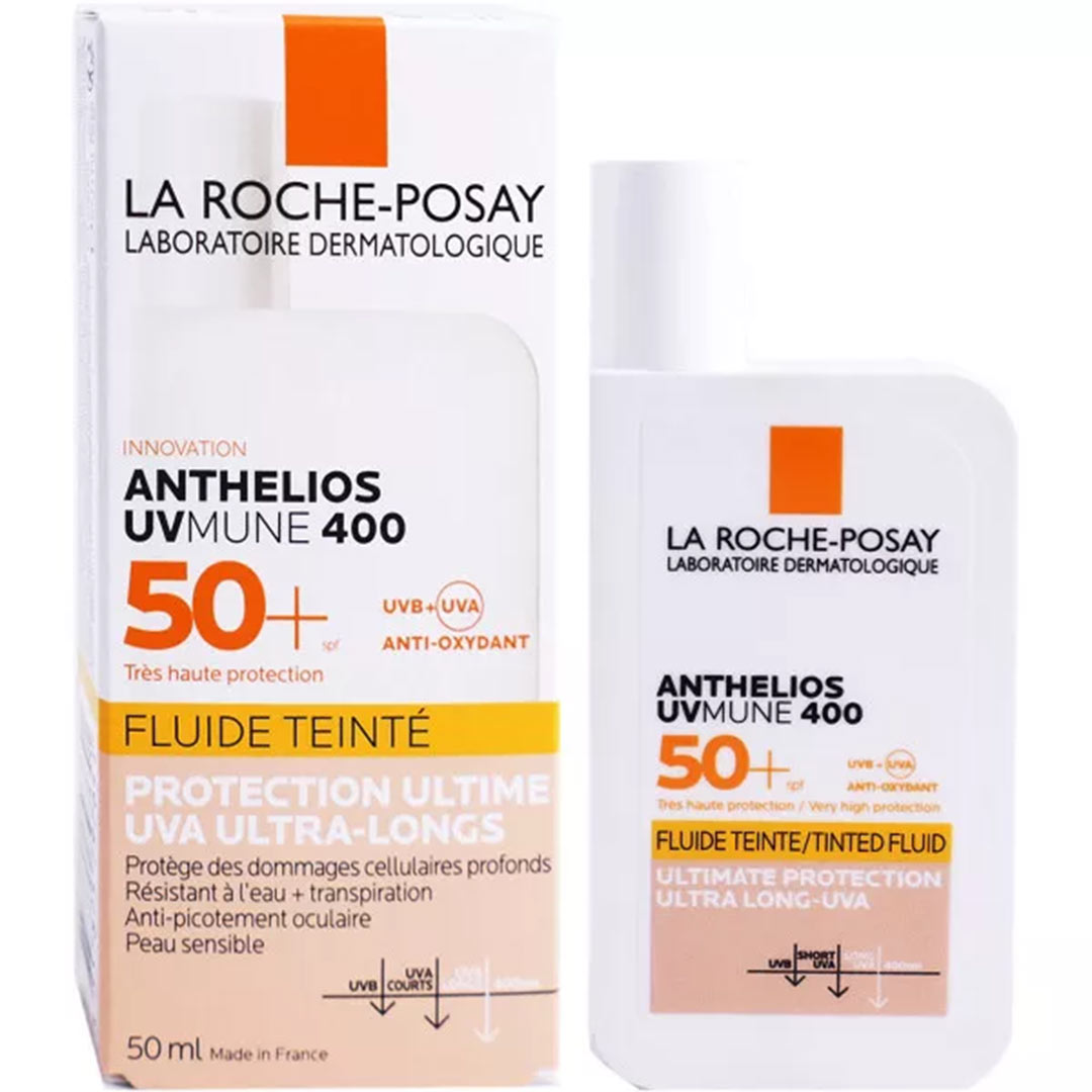 ضدآفتاب رنگی فلوییدی انواع پوست انتلیوس spf50 لاروش پوزای 50 میل کد 1719