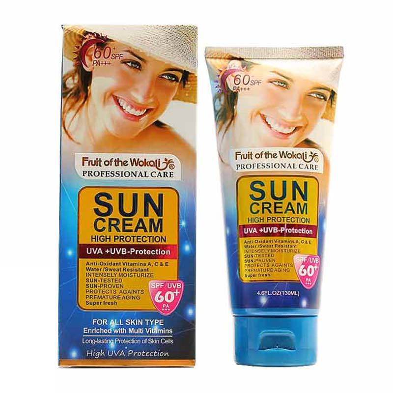 کرم ضد آفتاب بدون رنگ سان کرم SPF60 حجم 130 میلی لیتر وکالی کد 1945
